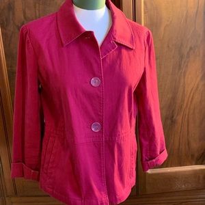 Christopher & Banks Corduroy Magenta Blazer